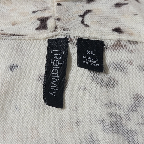 💚 Relativity Womens Open Front Cardigan 3/4 Sleeves Size XL Fall Colors - Picture 4 of 8